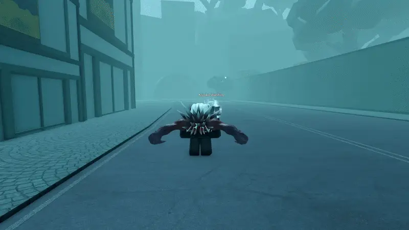 Player performing Eto v2 Twirling Ambush attack in ghoul://Re