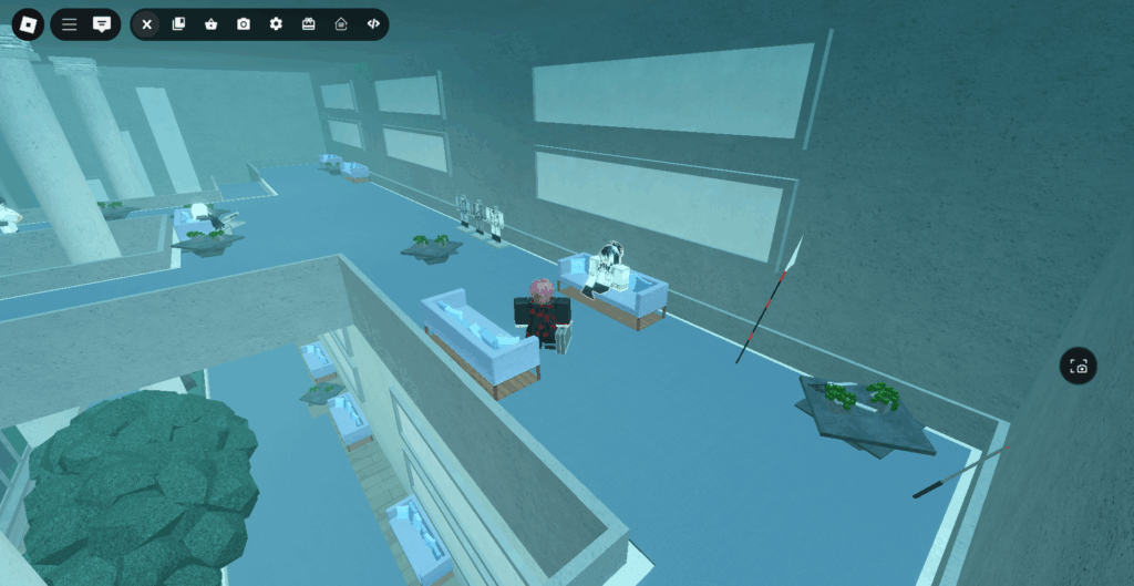 Player standing in front of Investigator Asahi NPC in CCG Base in Ghoul://Re