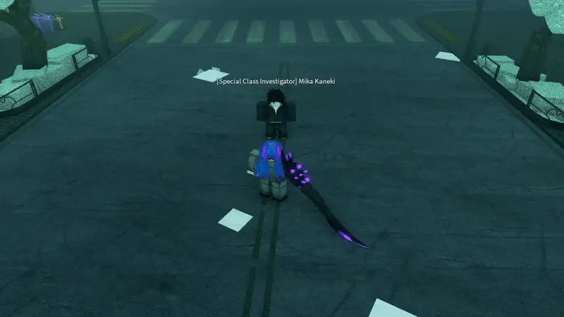 Player performing Takizawa v2 Taciturnity attack in ghoul://Re