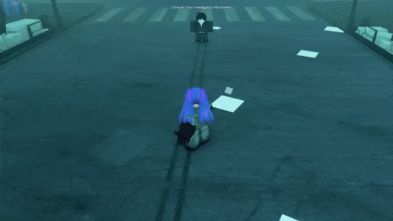 Player performing Yomo v1 thunder cloak attack in ghoul://Re