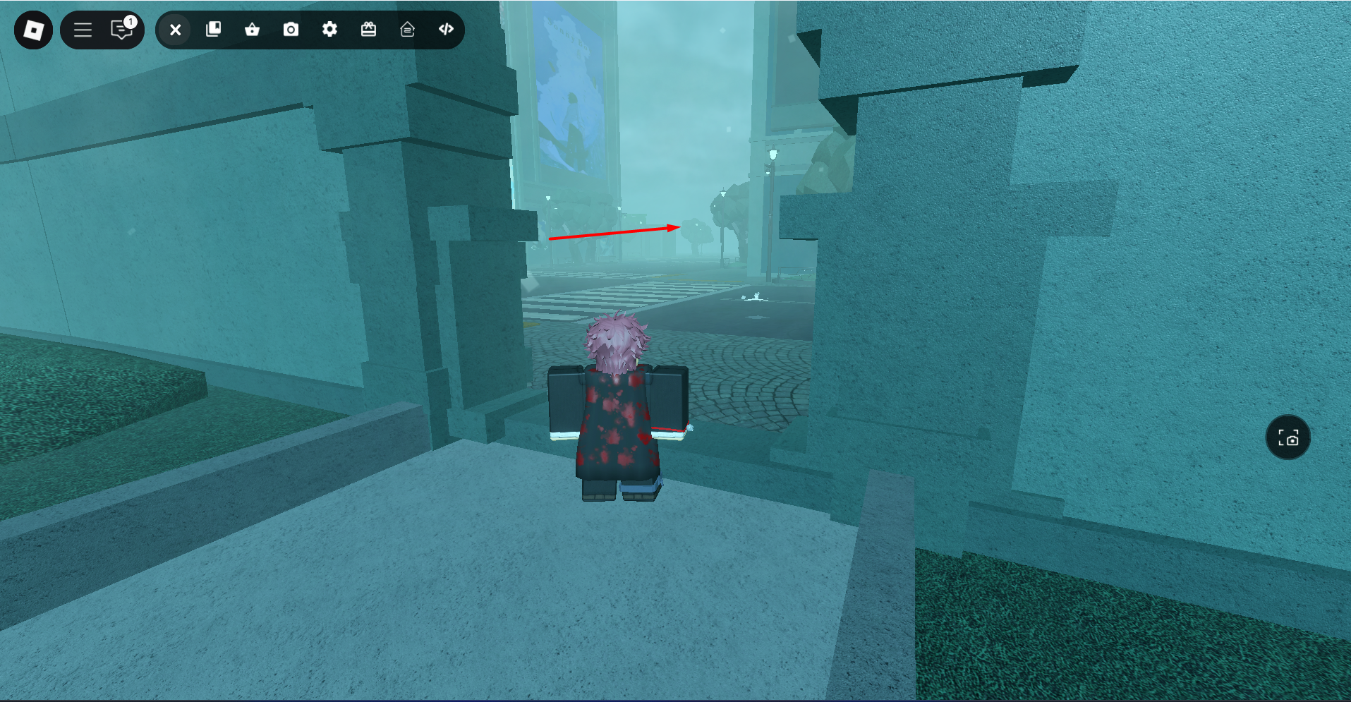Player standing at the outside entrance of the CCG Base and looking towards the construction site with containers in Ghoul://Re