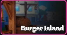 Burger island icon in universal piece