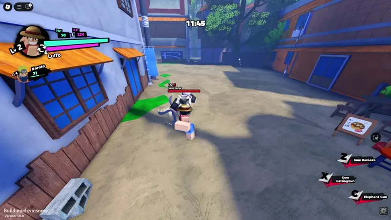 Player performing Luffo's basic attacks in Anime Saga