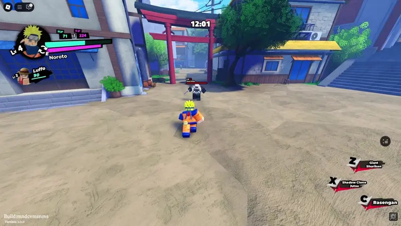 Player performing Noroto's basic attack in Anime Saga