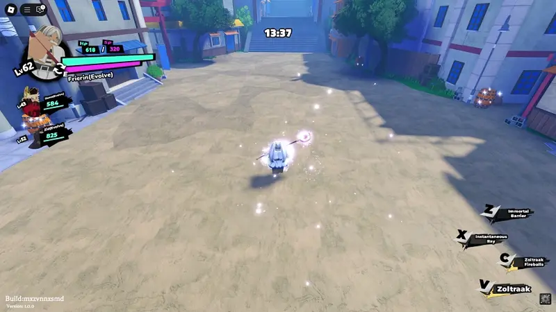 Player performing Frierin's  basic attack in anime saga