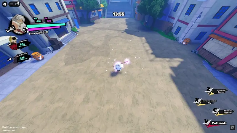 Player performing Frierin's V skill in anime saga