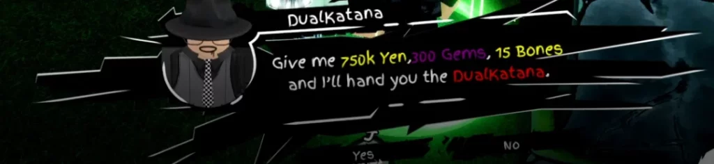 player interacting with bone collector NPC in universal piece