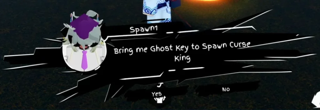 Player interacting with the Curse King NPC in Univerasl Piece