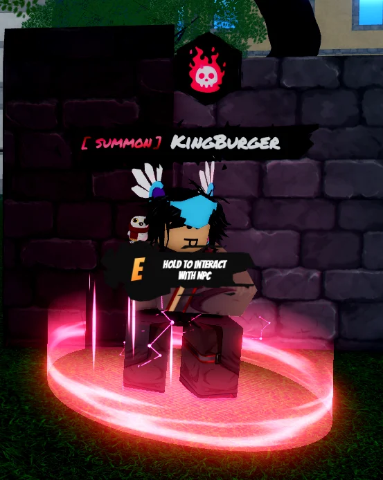 kingburger summon NPC in universal-piece