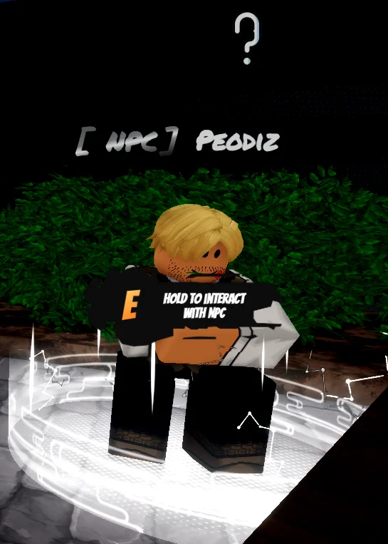 peodiz NPC on solo island in universal piece