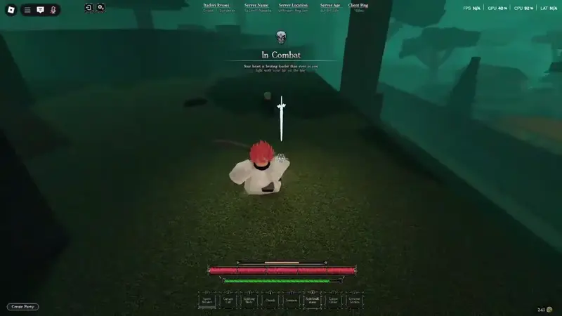 player performing the curtain call attack from sword saint in heian