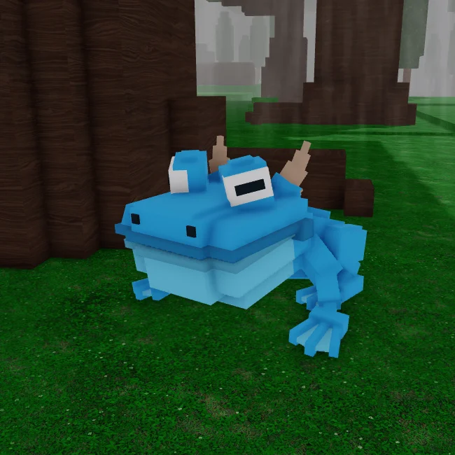 blue frog in 99 nights in the forest