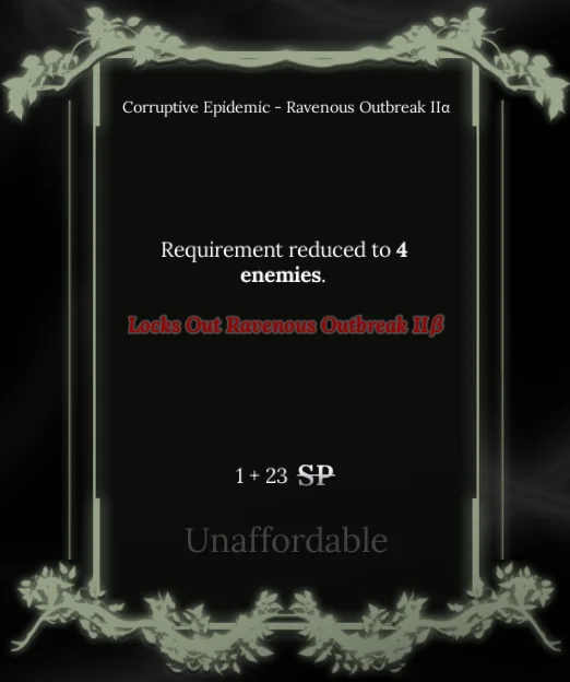 ravenous outbreak II alpha node in soul tree absolvement