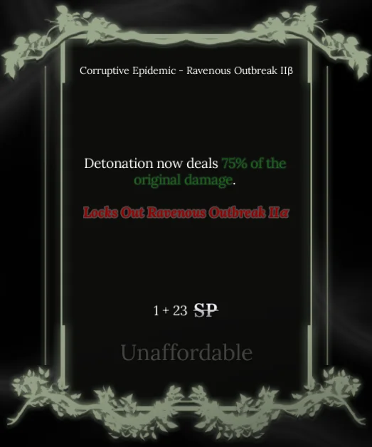 ravenous outbreak II Beta node in soul tree absolvement