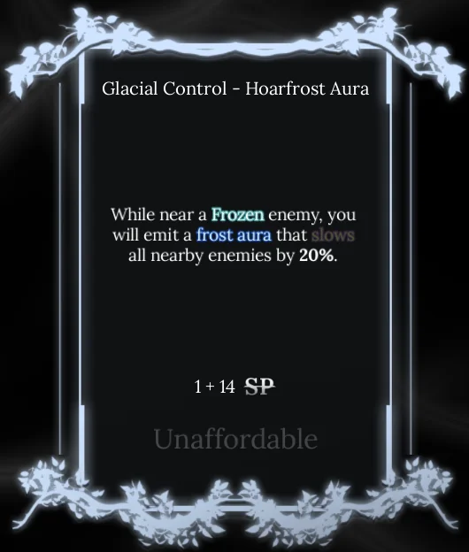 hoarfrost aura node in soul tree absolvement