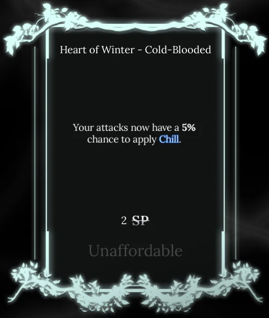 cold-blooded node in soul tree absolvement