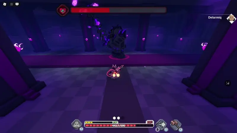 The kingslayer spawning minions in pixel blade