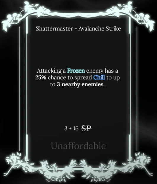 avalanche strike node in soul tree absolvement