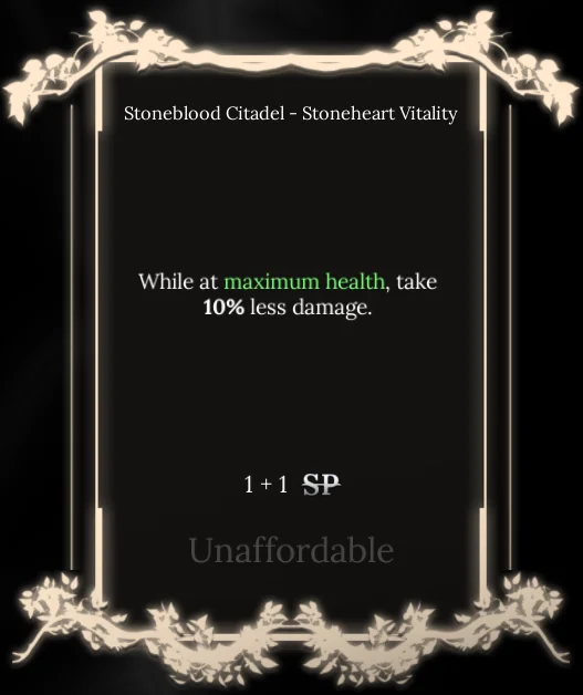 stoneheart vitality node in soul tree absolvement