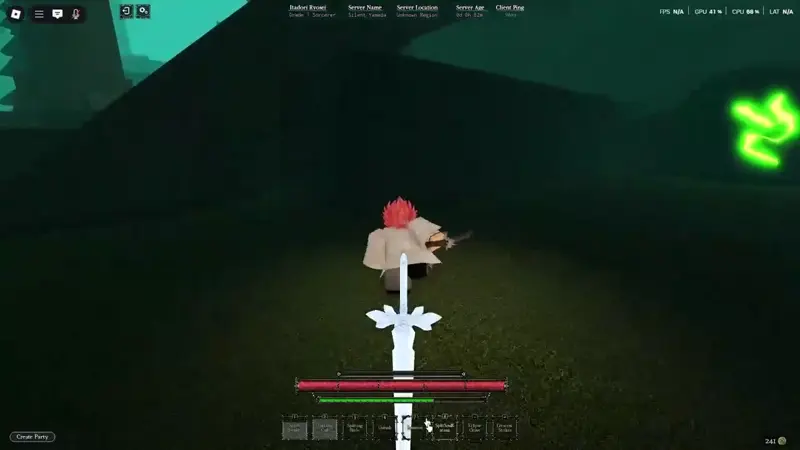 player performing the summon explosion attack from sword saint in heian