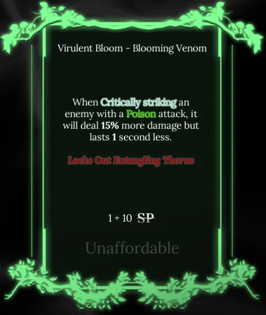 blooming venom node in soul tree absolvement