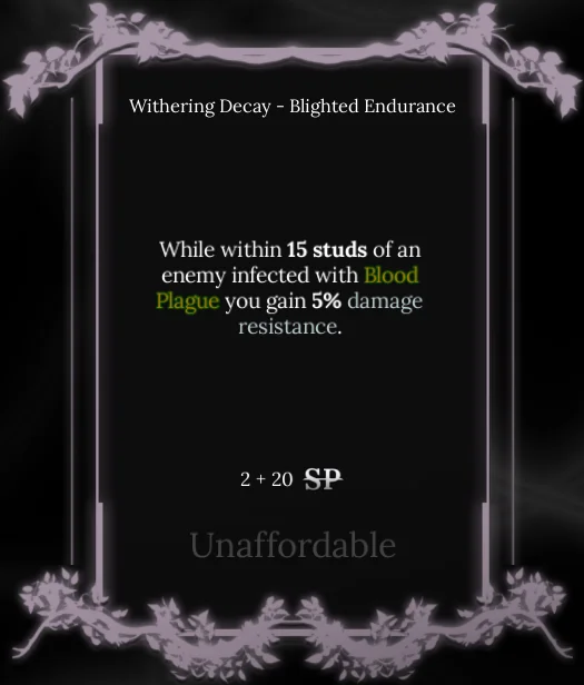 blighted endurance node in soul tree absolvement