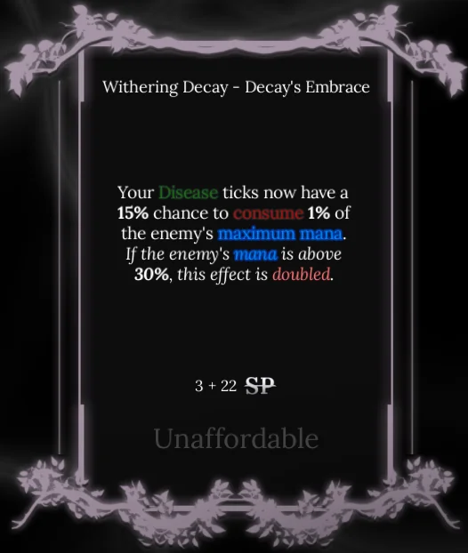 decay's embrace node in soul tree absolvement