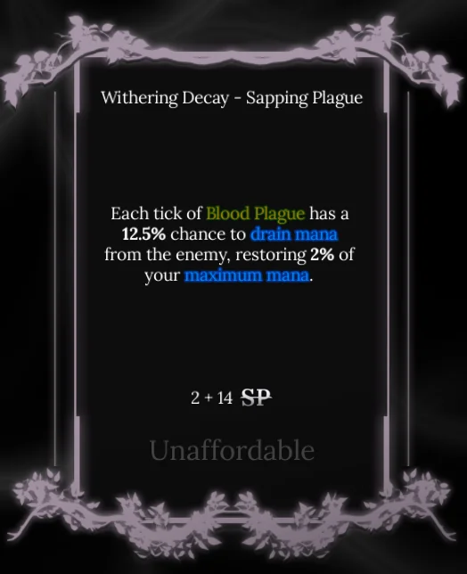 sapping plague node in soul tree absolvement