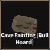 cave painting bull hoard item in dig