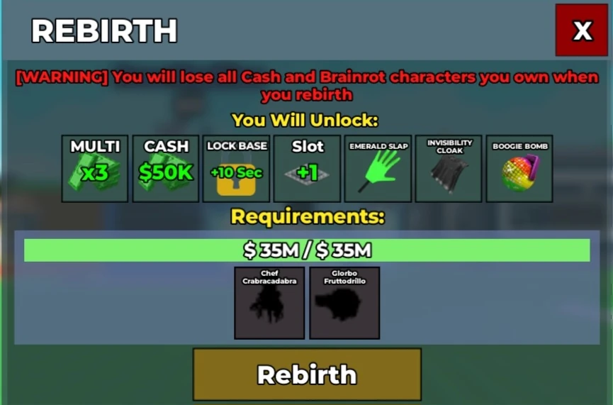 rebirth 4 for steal a brainrot