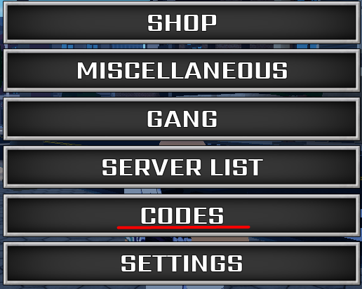 codes in the fistborn menu