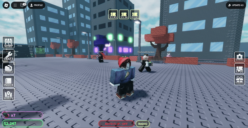 Gif on how to redeem codes in the Roblox title Heads Please