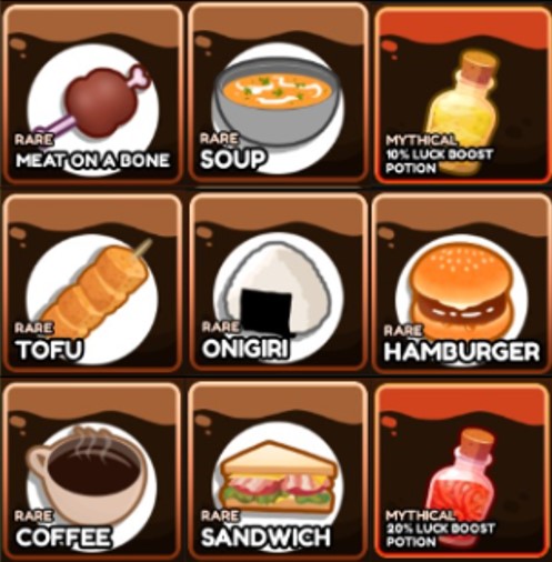 Anime Chefs Food Items