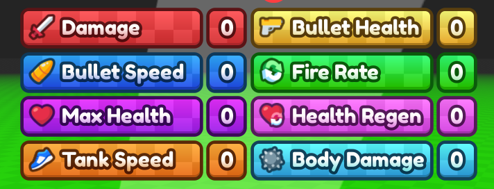 Tank Stats Upgrade Menu