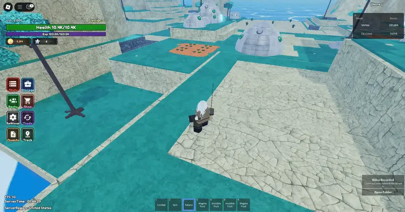 z move showcase for katana weapon in Diverse Piece roblox experience