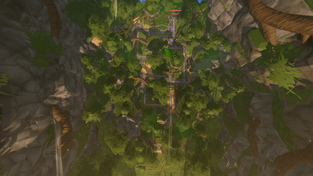 Ninja Forest overhead map view in Universal Tower Defense on Roblox