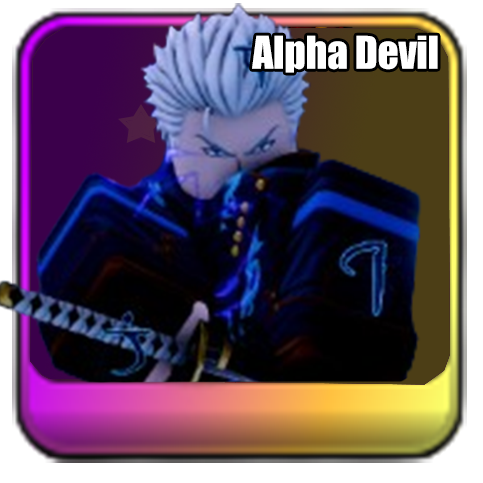 Alpha Devil Exclusive Unit in Universal Tower Defense X UTDX based on Vergil from Devvil May Cry