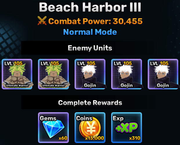 Beach Harbor world stage 3 info in anime story roblox experience