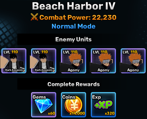 Beach Harbor world stage 4 info in anime story roblox experience