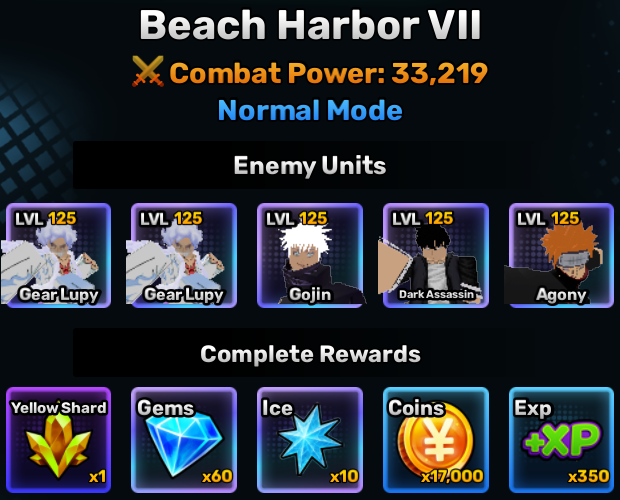 Beach Harbor world stage 7 info in anime story roblox experience