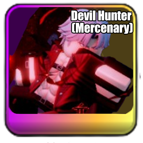 Devil Hunter (Mercenary) Exclusive Unit in Universal Tower Defense X (UTDX) on Roblox based on Dante from the Devil May Cry series from the Devil Within update