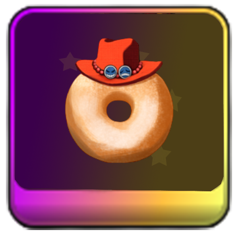 Flaming Donut Accessory for Spade Unit in Universal Tower Defense X UTDX from UPD3 One Piece Update obtained from Marine Base Act 1 Legend Stage
