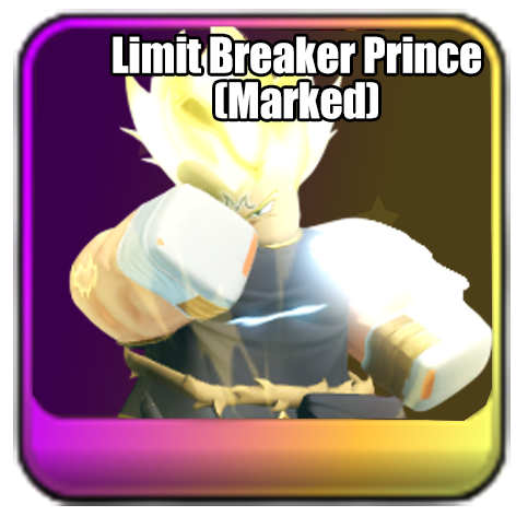Limit Breaker Prince Marked Secret Unit in Universal Tower Defense X UTDX Update 3 on Roblox evolved from Fallen Prince and obtained from the Freakybuu Incident Raid based on Majin Vegeta