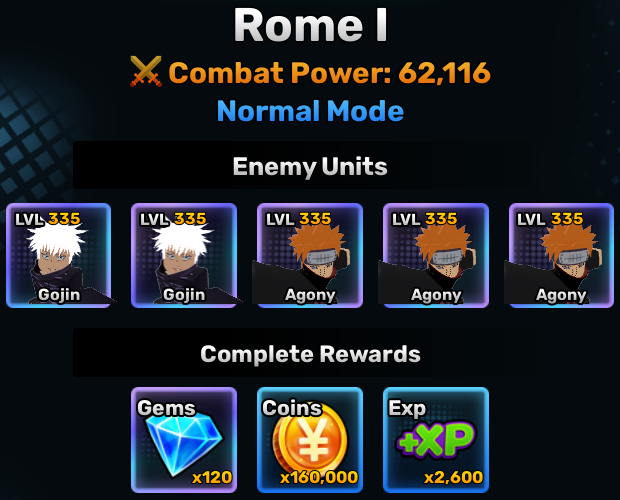 Rome World Stage 1 Info Anime Story