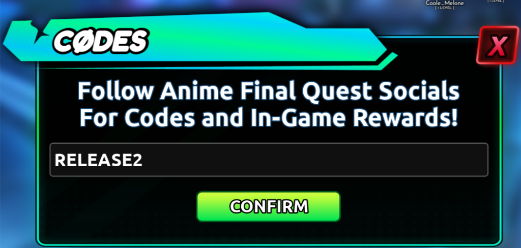 code redemption anime final quest 
