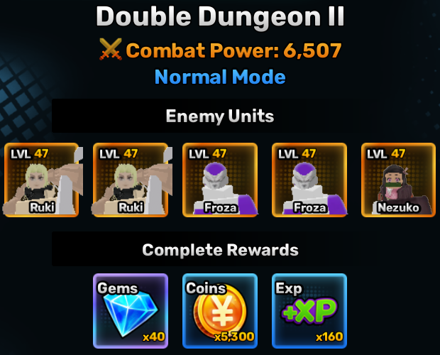 double dungeon world stage 2 info in anime story roblox experience