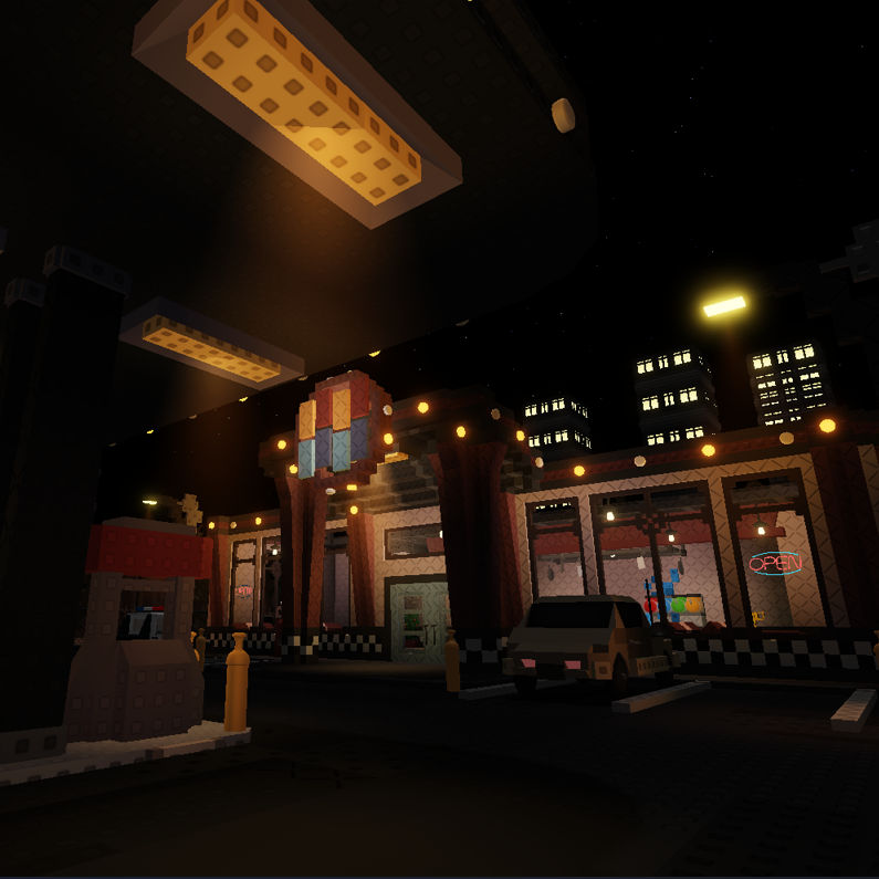 Gas station map in armless detective