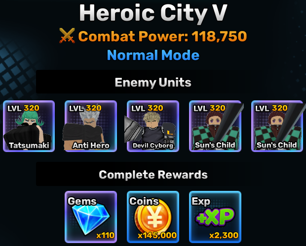 heroic city world stage 5 info in anime story roblox experience