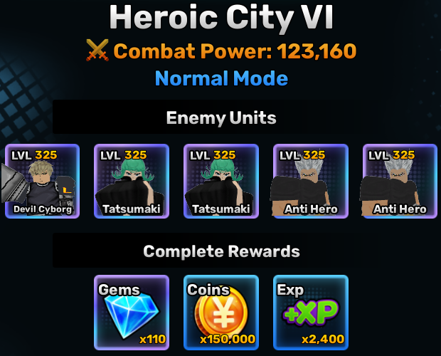 heroic city world stage 6 info in anime story roblox experience