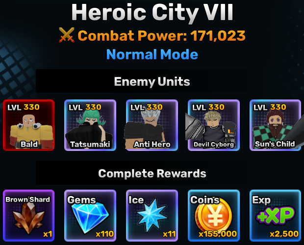 heroic city world stage 7 info in anime story roblox experience